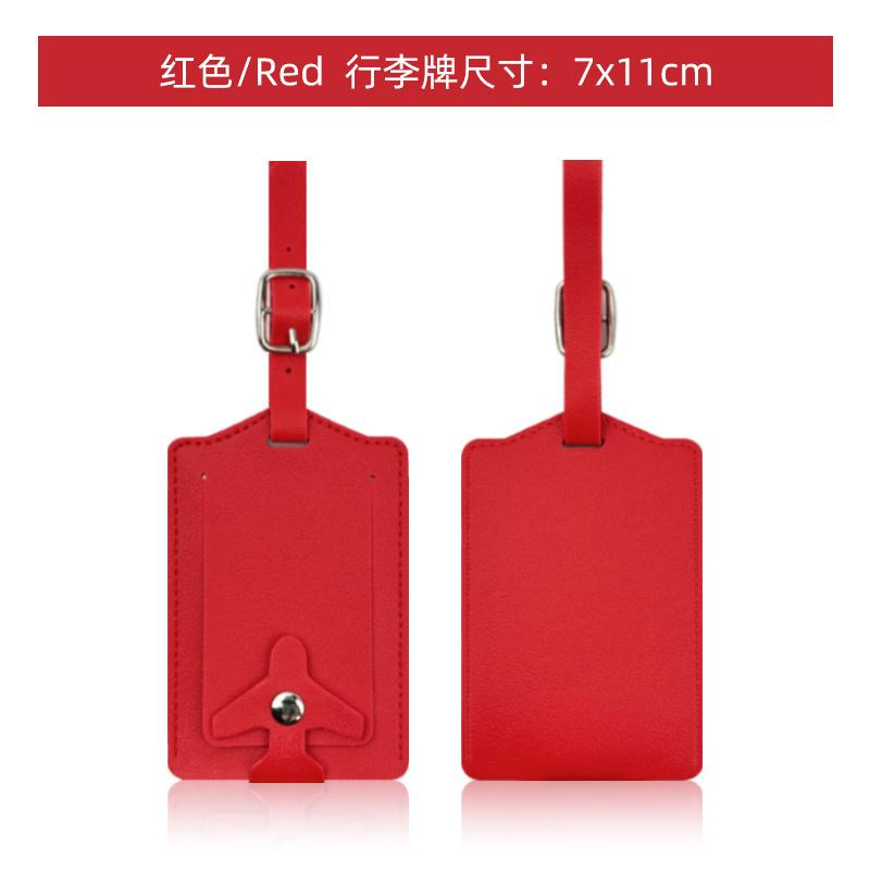 Women Men PU Leather Luggage Tag Suitcase Portable Label Baggage Boarding Bag Tag Name ID Address Holder Travel Accessorie
