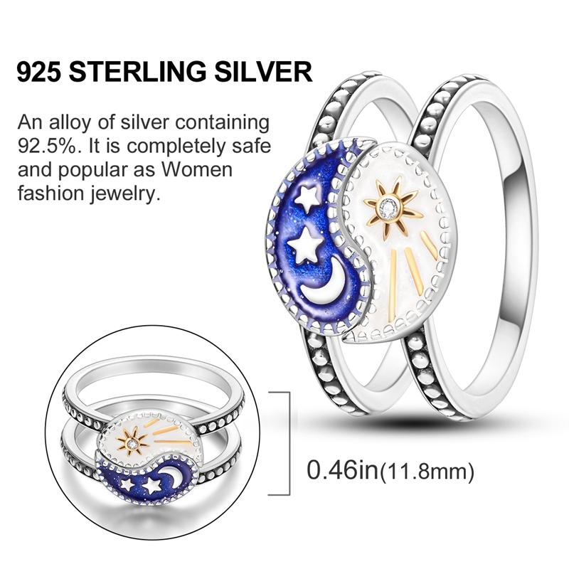 Originální stříbrný prsten 925 Barevné diamanty Zirkony Prsten na prst Pro ženy Šperky Svatební Zásnubní Dárek k narozeninám