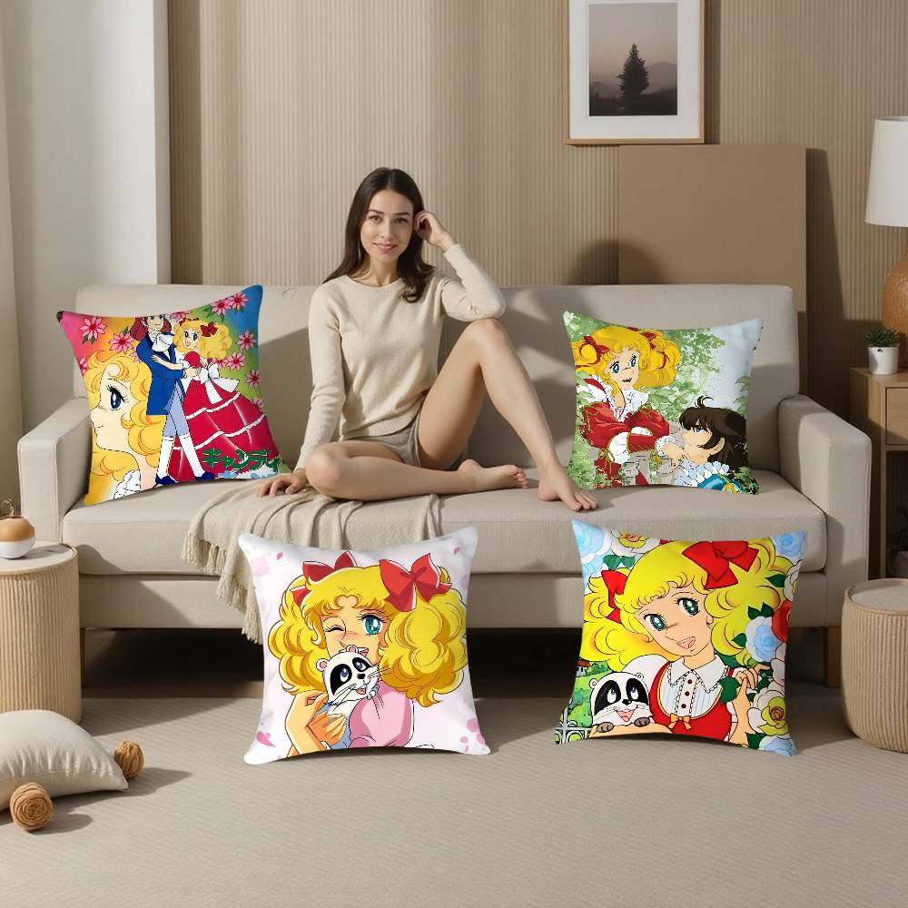 Poszewka na poduszkę Pluszowa tkanina Miękka Dwustronny nadruk Anime C-Candy Candy Poszewka na poduszkę na sofę Poduszki dekoracyjne