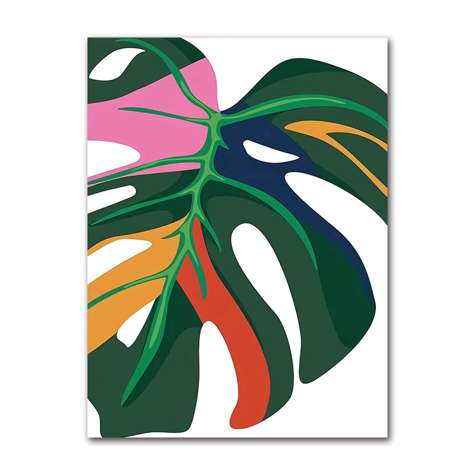Posters and Prints Monstera Leaf Canvas Painting Wall Art Pictures for Living Room Home Decor Flamingo Leopard Jungle Nordic