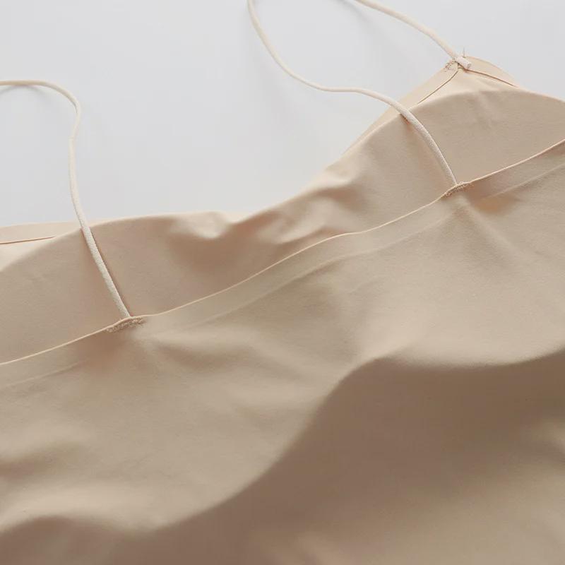 Ice Silk One-Shoulder Sexy Seamless Vest with Chest Pads and Exposed Back