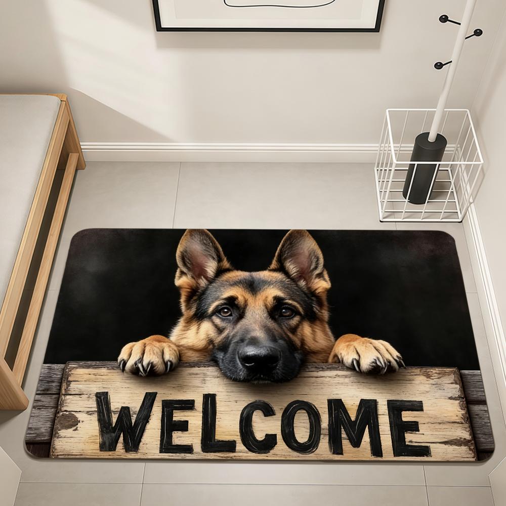 Welcome Art Cute Fun Cartoon Dog Home Bedside Rug Kitchen Bath Floor Mat Hallway Balcony Carpet Entrance Doormat Hogar Decor