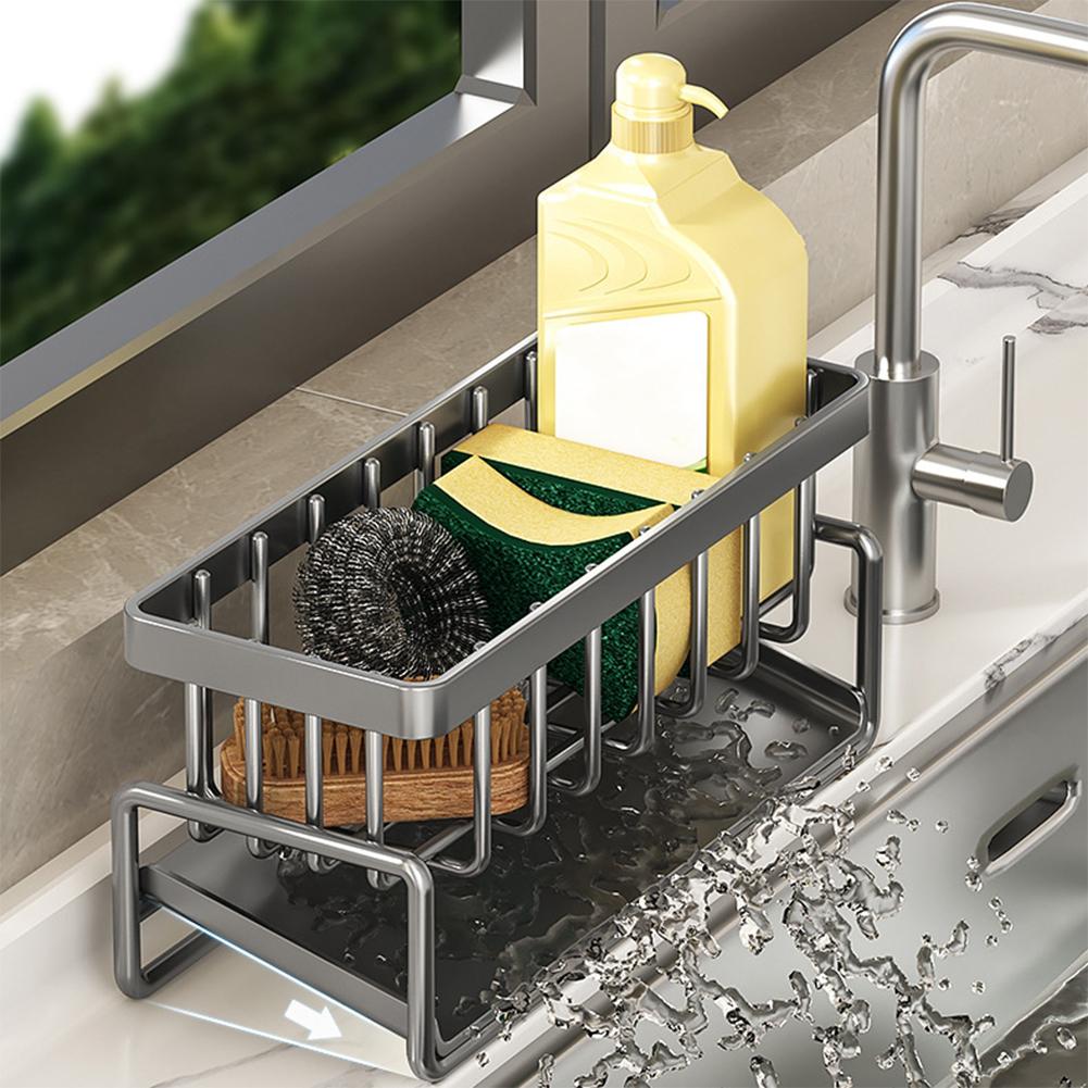 Küche Edelstahl Aufbewahrungshalter Spülbecken Abtropfgestell Seife Schwammhalter Abtropfgestell Handtuchhalter Regal Für Küchenorganisation
