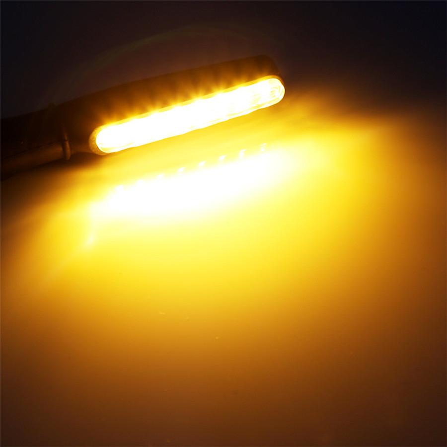4 Pcs Motorcycle 24LED Flowing Blinker Bendable Turn Signal Light DRL Tail Lamp