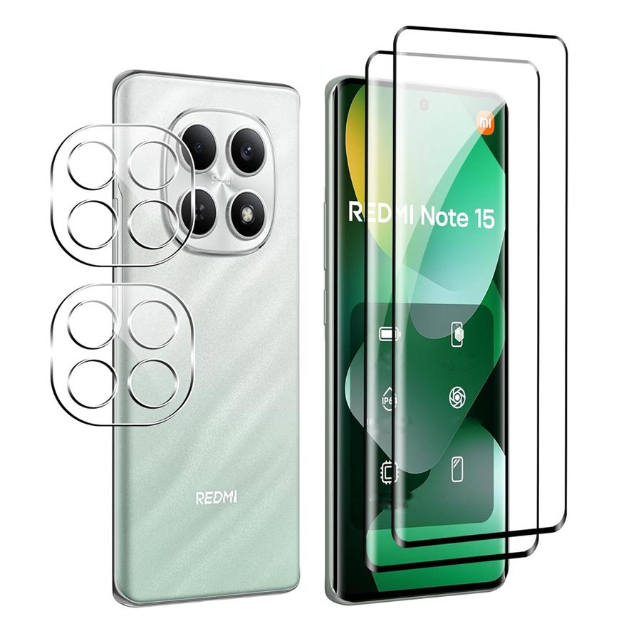 4I1 (2+2) HD Klar Härdat Glas Skärmskydd för Xiaomi Redmi Note 15 Pro 4G/5G Glaslins Kamera Skydd Redmi Note 15Pro+ 5G Note 15