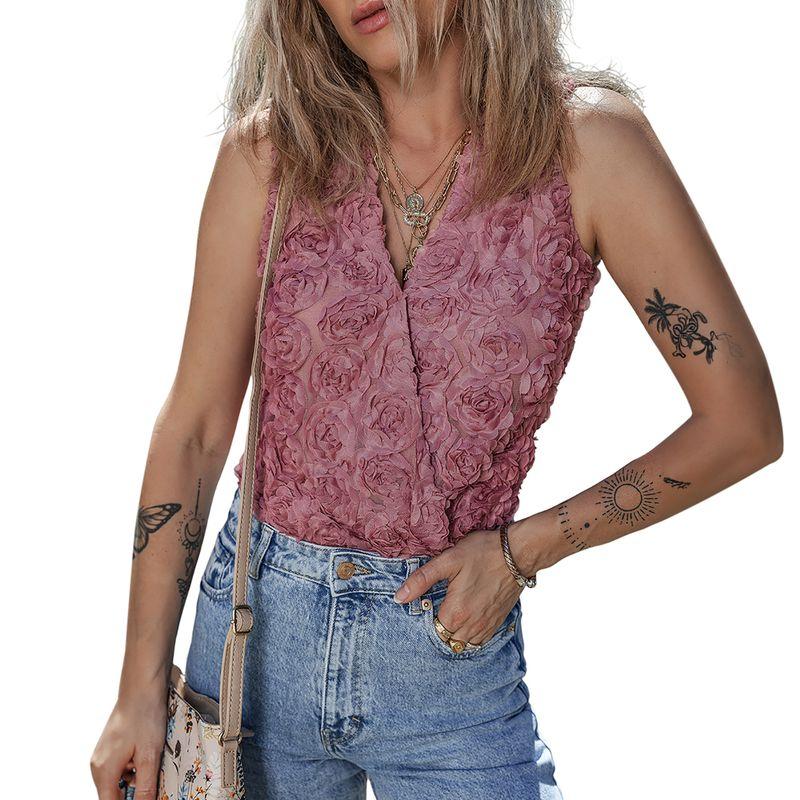 

Американский Shiying Цветочный Текстурный Комбинезон без рукавов Женский 2025 Лето Новый Приталенный Треугольный Комбинезон Женский Pink S code fits (45.00 kg-55.00 kg