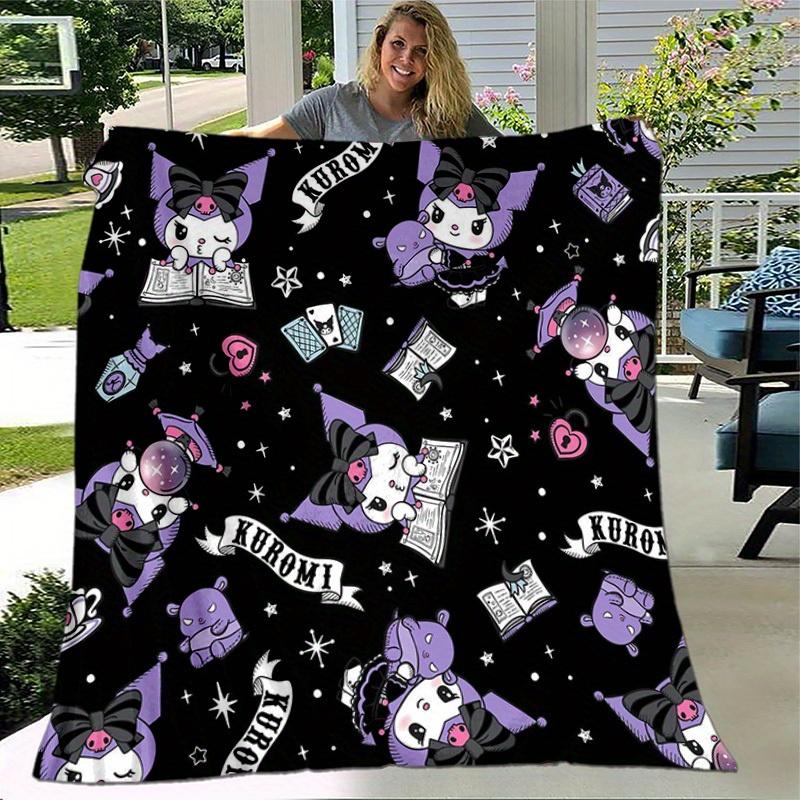 1pc. Cute Kuromi Cat Print Blanket - Perfect for Home, Office, Outdoor Use & G