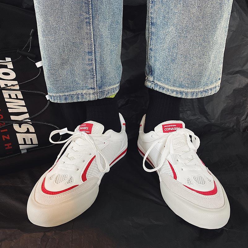 Men's Fashion Casual Sneakers Mesh Breathable Canvas Shoes Jogging Shoes