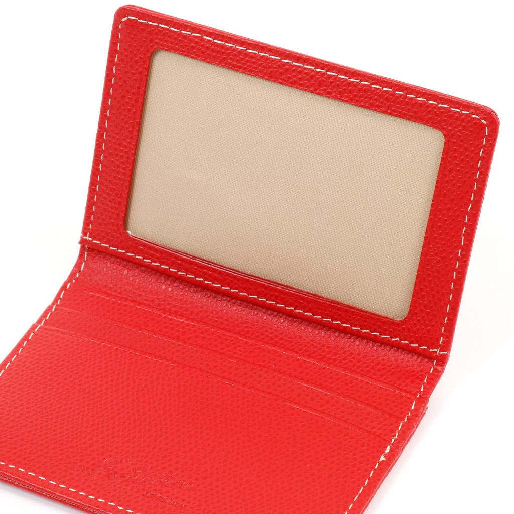 Pass Case Embossed To Make Scratches Less Noticeable PH0724 Stitch 70915 [Kitamura] Red/Ivory [Red]