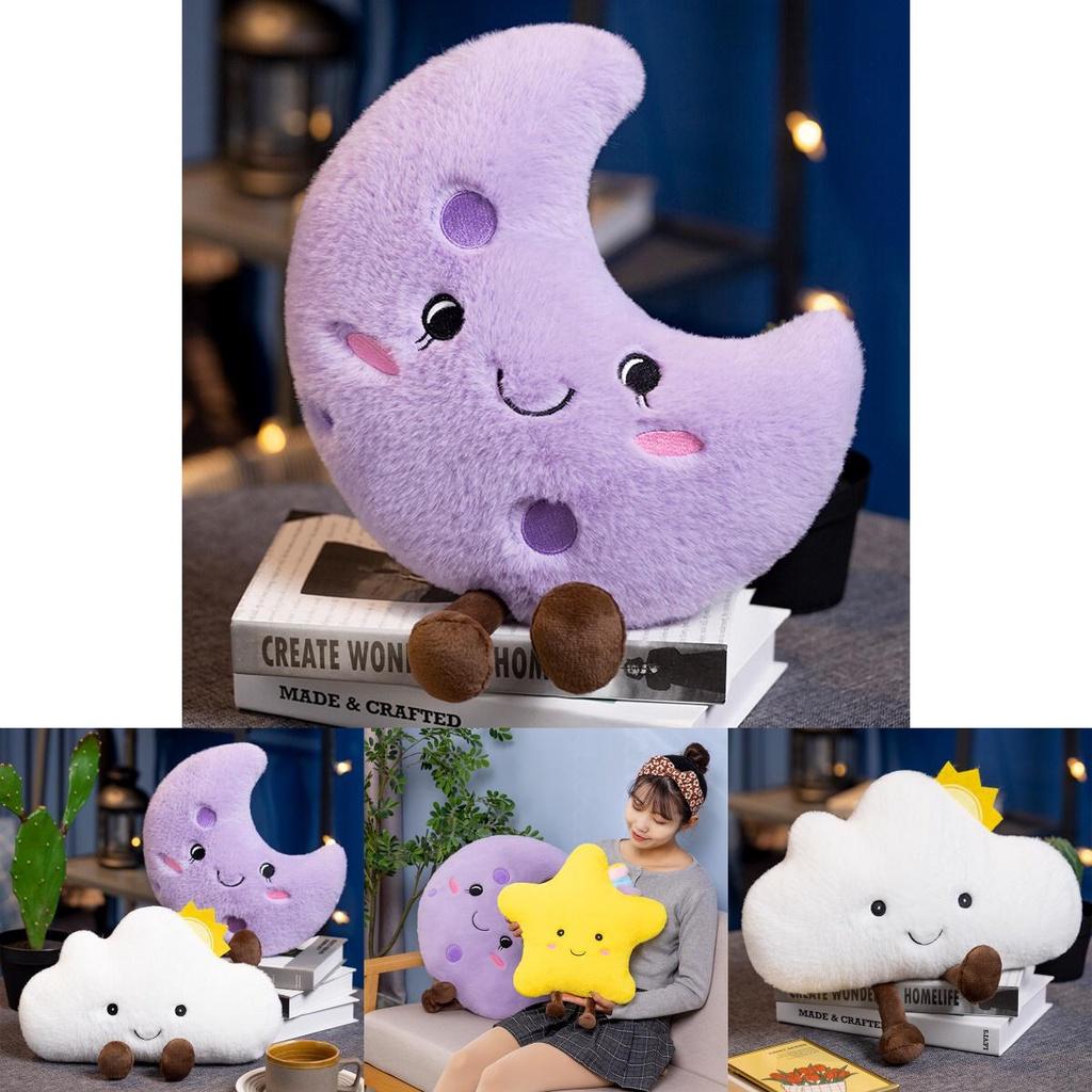 Cute Starry Sky Series Plush Toy Cushions With Soft Fluffy Clouds And Stars
