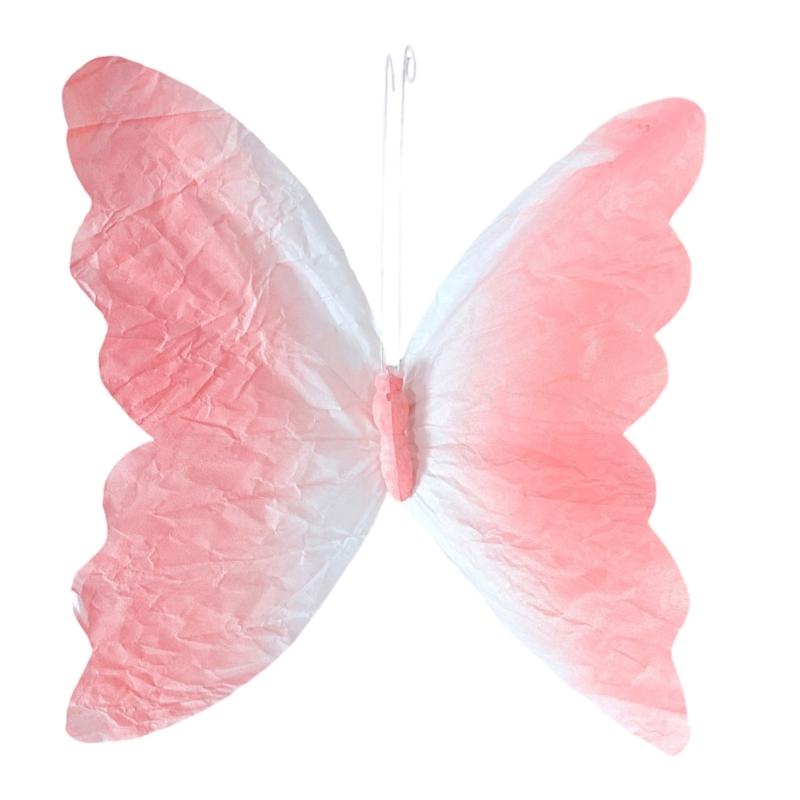 Handmade Crinkle Paper Butterfly Decorations For Storefront Visual Merchandising Event And Photo Backdrops