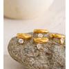 Eetit  Cubic Zirconia Round Water Drop Hoop Earrings 18K Golden Plated Stainless Steel Daily Wear Popular Jewelry 2025 Waterproof
