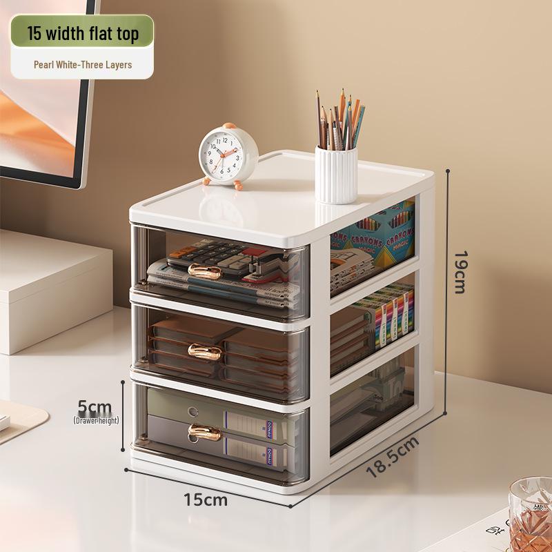 Transparent Multi-Layer Drawer Organizer for Office Desk Supplies