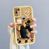 KEYSION Shockproof Case for Infinix Hot 11 Play with Lanyard Silicone Cute 3D Cartoon Doll Phone Cover for Infinix Hot 9 10 Play