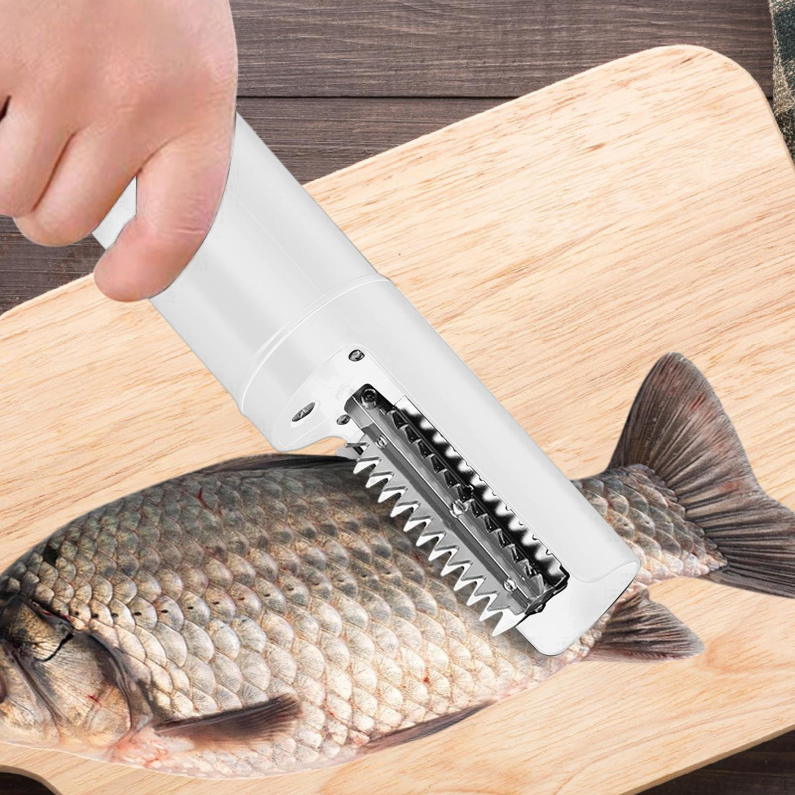 

Електрична рибочистка, Легкий бездротовий засіб для видалення луски, Роликовий ніж для шеф-кухаря білий