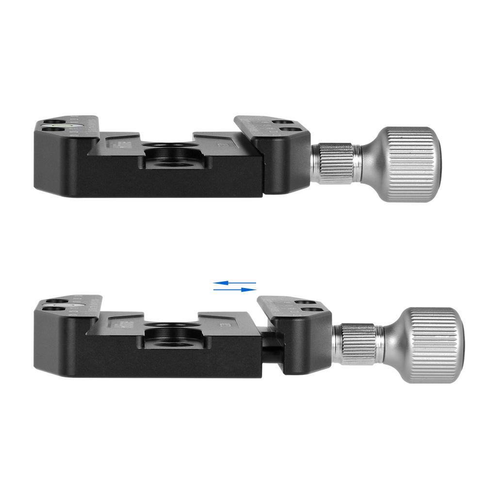 CL-70N 70mm Aluminum Alloy Quick Release QR Plate Clamp 3/8-inch with 1/4-inch Adapter &