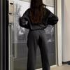 Women's Loose Fit Tracksuit Half Zip Collar Long Sleeve Sweatshirt Elastic Waist Sweatpants Two Piece Matching Set