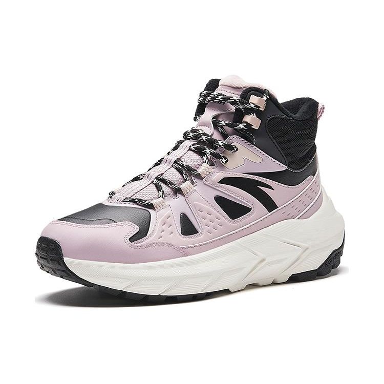 Anta Shock Absorbing Wear Resistant High Top Outdoor Functional Shoes Women Shoes Purple Black 122418982-5