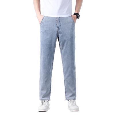 Jeans Men's Nine-Point Tencel Soft Lyocell Jeans Men's Summer Thin Straight Leg Loose Casual Nine-Point Pants