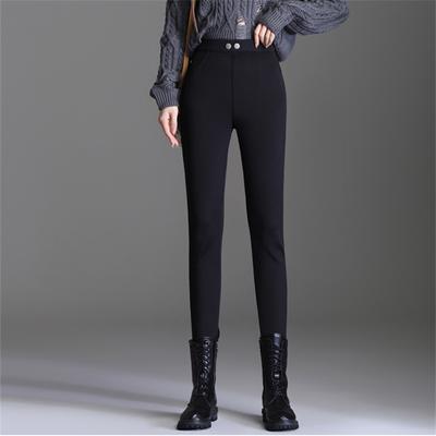 Autumn Winter Women's High Waist Slim Cashmere Pencil Pants Female Cotton Leggings Elasticity Velvet Pants Thick Warm Leggings