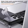 For iPhone 13 Pro Max Magnetic Case Leather+Aluminium Alloy Borderless Aromatherapy Phone Cover