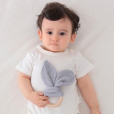 Rabbit Ears Baby Wooden Hand Grasp Toy Natural Wooden Chewing Appease Toy  Infant