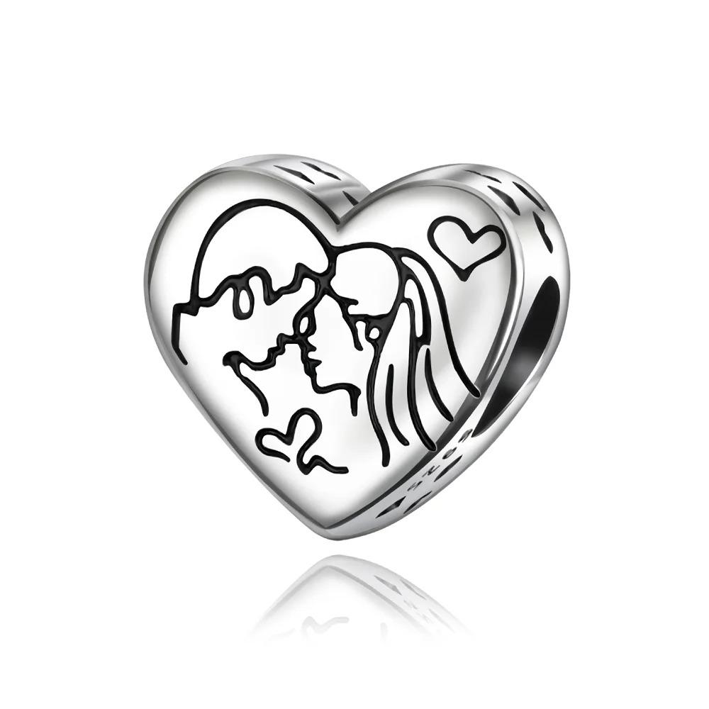 Nuovi Charm Ciondoli Cuore Rosa in Argento 925 per Bracciale Collana Gioielli Fai da Te Regalo di San Valentino per Lei