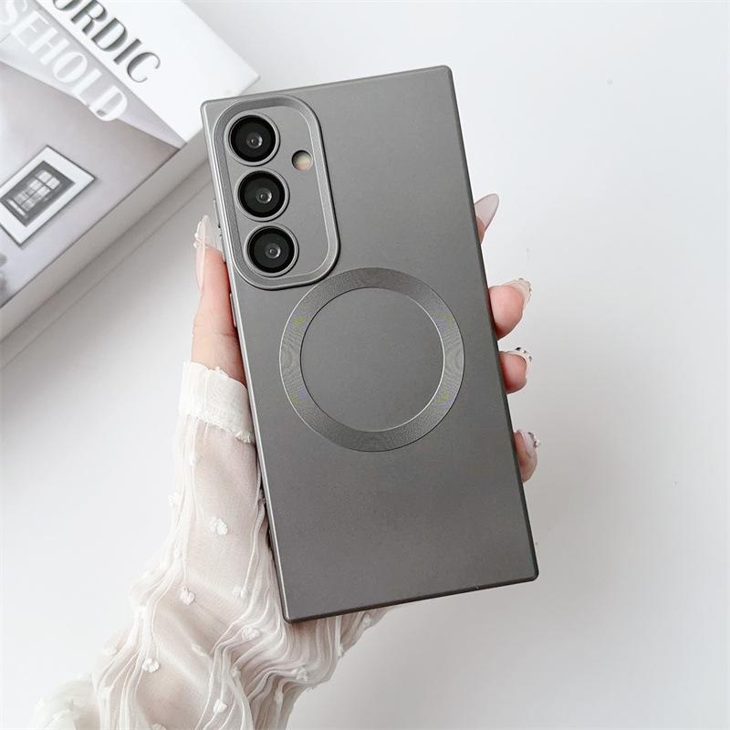 Samsung S24 Plus Silicone Square Case: Magnetic, Solid Color Protective Cover for S23 Ultra & S22/21.