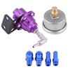 Universal Aluminum Car 160psi Adjustable 1: 1 Fuel Pressure Regulator Oil Gauge Kit (Purple)