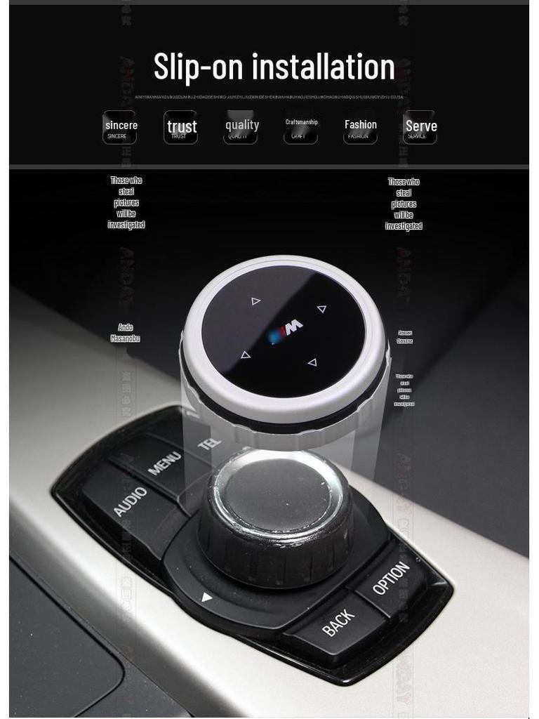 Compatible BMW Crystal Multimedia Knob for 1, 2, 3, 5 Series, X1, X3, X5, X6 | Decorative Modification Cover