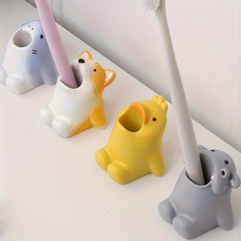 Portaspazzolini Animali Corgi Squalo Supporto Portaoggetti Organizer da Banco per Trucco Cancelleria Decorazione Bagno