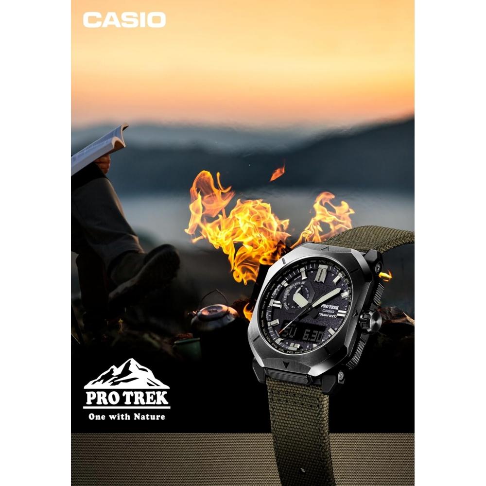 Casio Pro Trek ClimBer Line Radio Solar Cordura Prw 6900yB 3jf Men S Khaki  X B