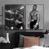 Mike Tyson Boxing Wall Art Poster Black and White Fighting Sport Print Bodybuilding Canvas Painting Motivational Gym Room Decor