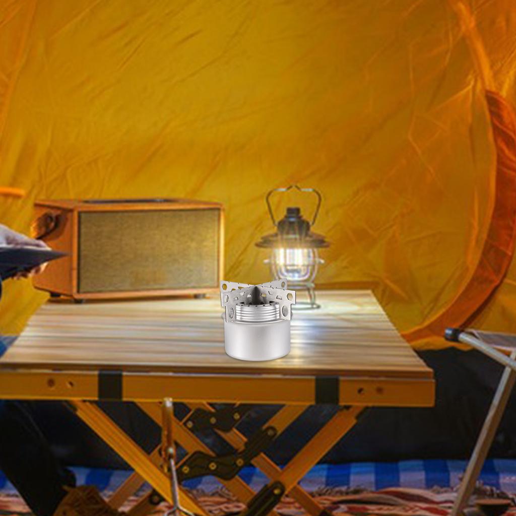 Mini Aluminum Alloy Alcohol Stove with Cross Stand for Outdoor Camping Hiking Backpacking