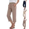Women Elastic High Waist Pant Casual Fit Wide Leg Long Pants Trousers With Pockets