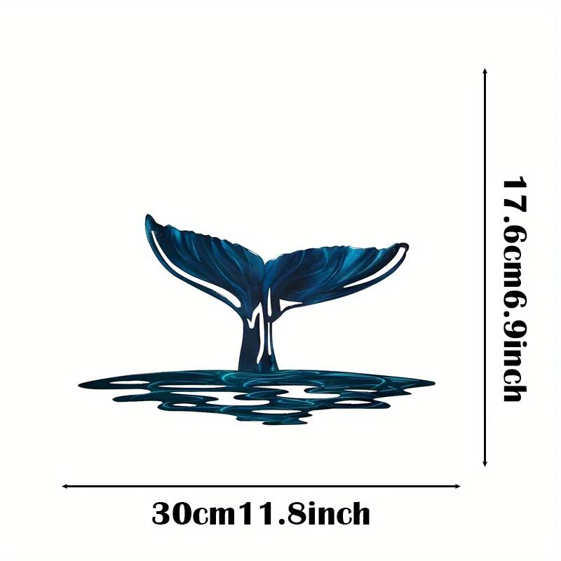

1 шт. Металлический настенный кулон - серия Ocean, китовый рыбий хвост для украшения дома, подарок на новоселье светло-серый