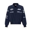 Giacca Bomber Oversize da Uomo con Ricamo a Tema Corse Stile Motociclistico Vintage Capo d'Abbigliamento Esterno Casual