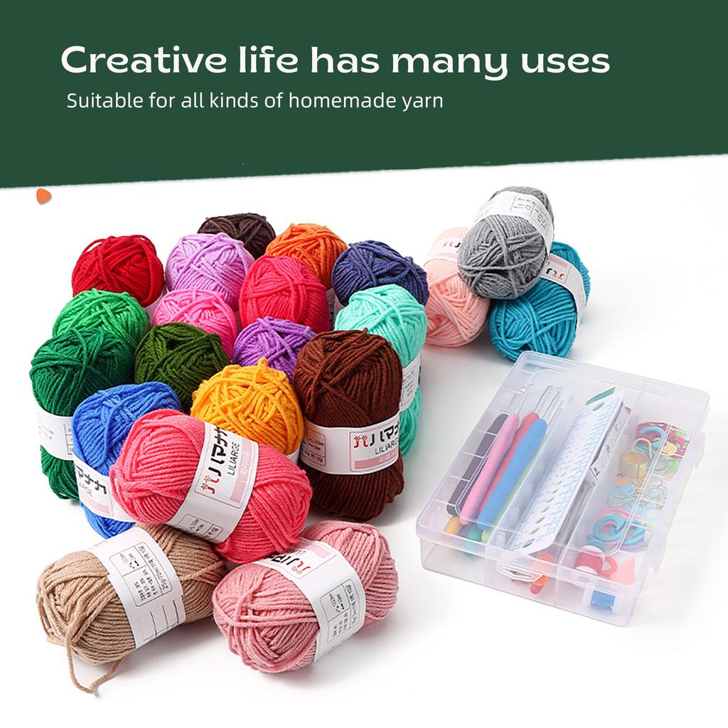 Ergonomic Crochet Hook Set with 40 Color Crochet Yarn Beginner Crochet Hook Set with Knitting Accessories Crochet Bag