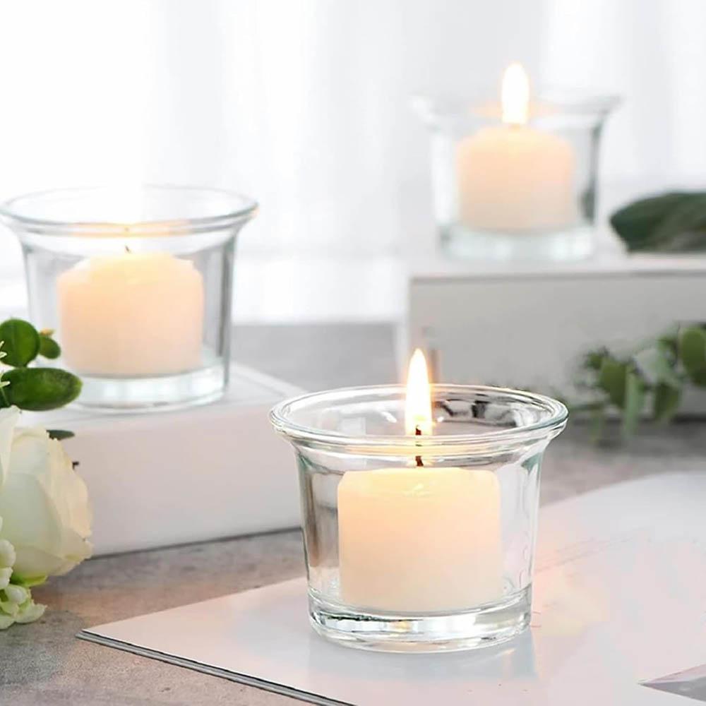 Clear Glass Oyster Tea Light Holders Candle Holders,2.5 Inch Hanging Votive Tealight Glass for Wedding,Birthday,Home Decoration