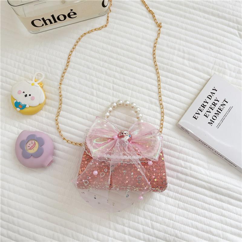 Fashionable Mini Children's Handbag Stylish Princess Bowknot Crossbody Bag For Girls