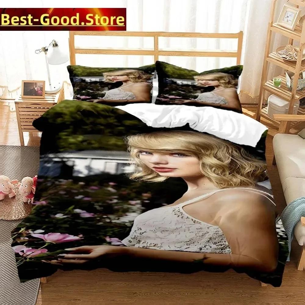 Top Stream Singer Taylor Fashionable Printed 3D King Size Bedding Set Comforter Bedding Sets Costomizable Bedding Set
