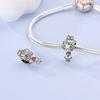 Silver Plated Couple Bracelet Necklace Set with Zirconium Beads Charms for Women Girls Lovers Jewelry Gift