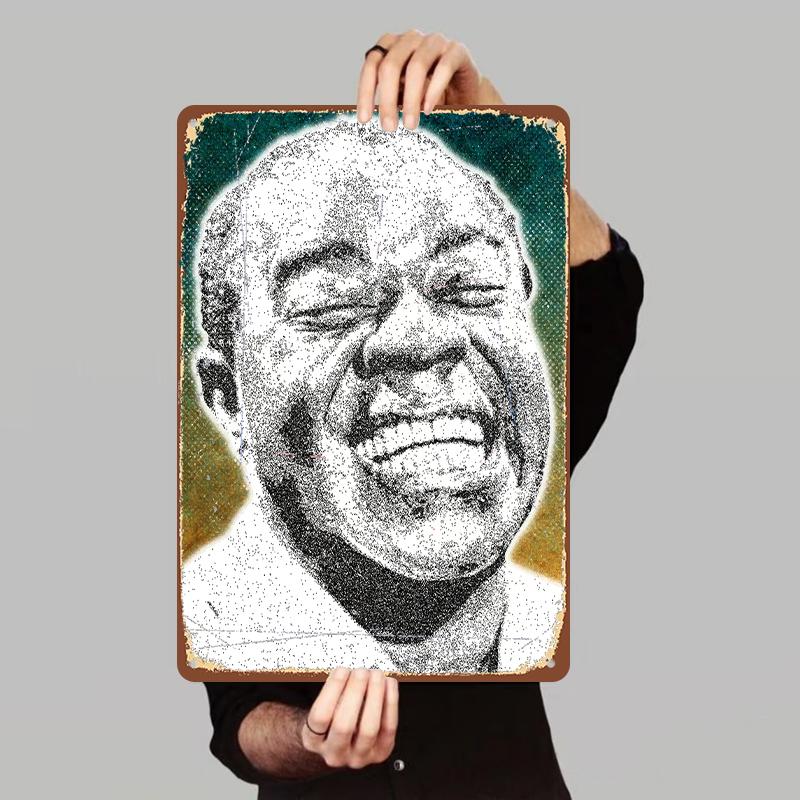 

African Style Portrait Metal Iron Painting Home Wall Decor Living Room Study Art Hanging Ornament 7.9x11.8In(20x30cm)