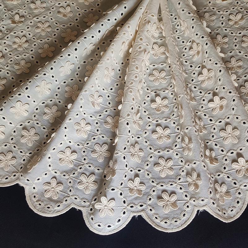 1Meters/lot 33cm wide Cotton thread three-dimensional embroidery lace home textile women's clothing skirt decoration accessories