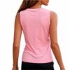Women's Round Neck, Stylish And Casual, Solid Color, Cotton-like Sleeveless Top.