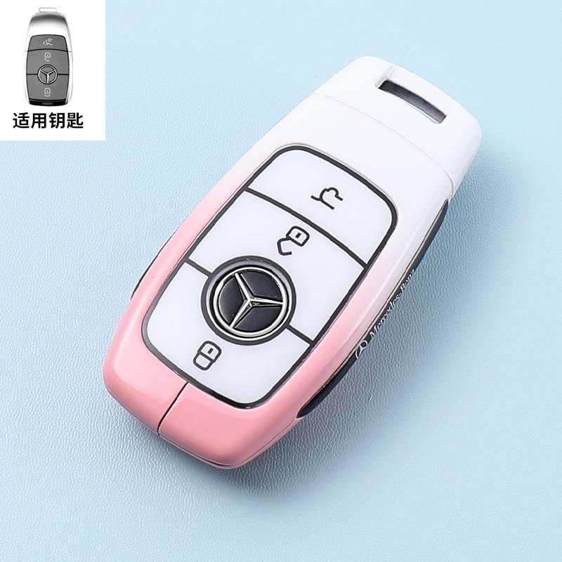 TXF4   Golden TPU Car Key Case Cover For Mercedes Benz E S G Class GLC CLE CLA GLB GLS W177 W205 W213 W222 X167 AMG E200 E260 Shell Fob