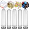 10Pcs  30ml/40ML/70ML/100ML   Excellent Plastic Transparent Test Tubes With Aluminum Cap Bottles School Supplies Lab Equipments