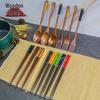 Camphorwood Three-Piece Cutlery Set: Chopsticks, Fork, and Spoon, Solid Wood, Portable and Individual Use.