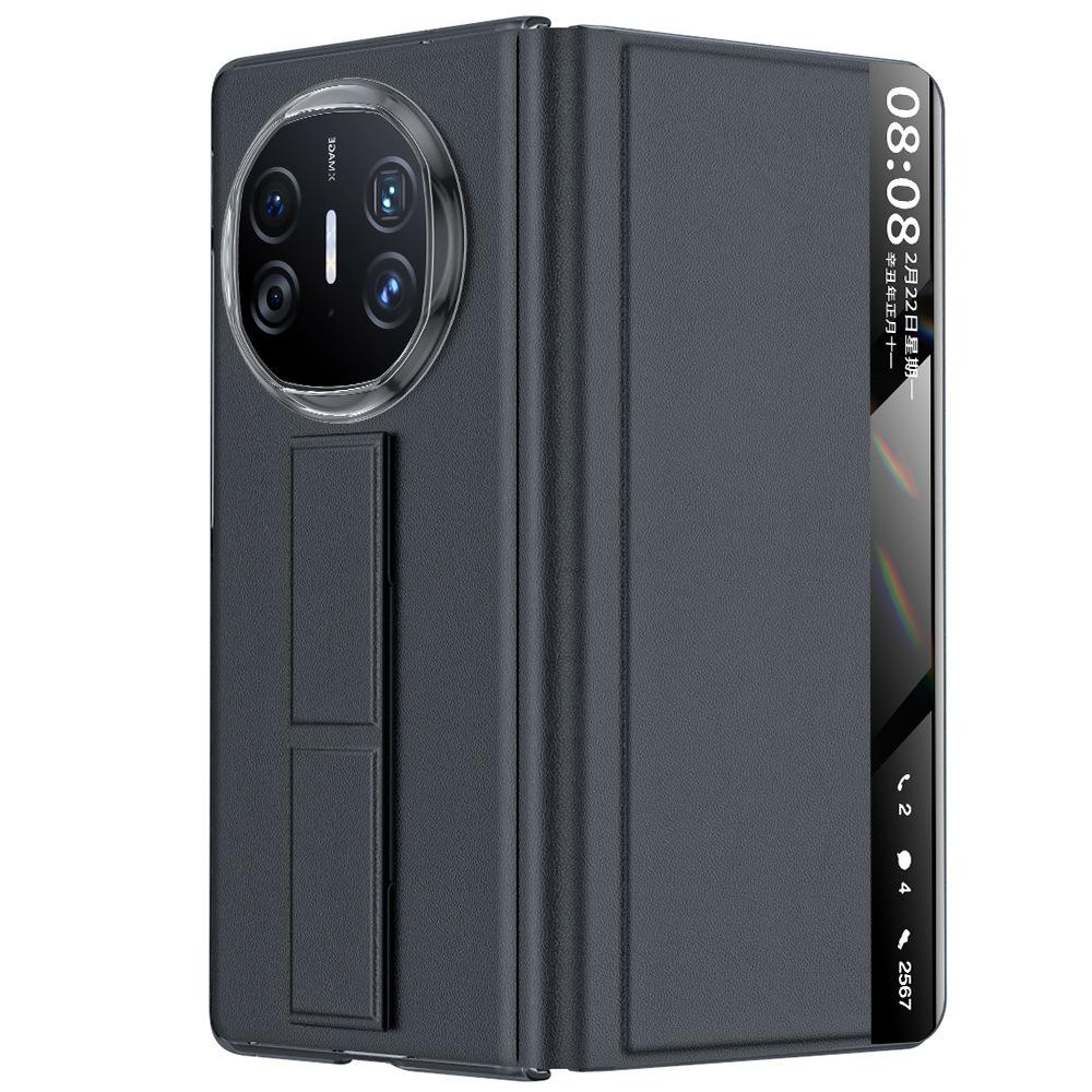 For Huawei Mate X6 X5 X3 PU Leather Case Leather Band Finger Grip Hands-free Stand Flip Cover