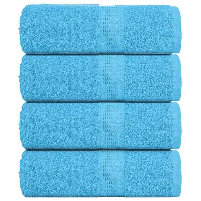 VidaXL Serviettes d'invité 4 pcs turquoise 30x50cm 360 g/m² 100% coton, serviette, serviette de visage, ensemble de 136972